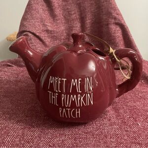 Rae Dunn maroon “Meet Me In The Pumpkin Patch” decorative watering can.